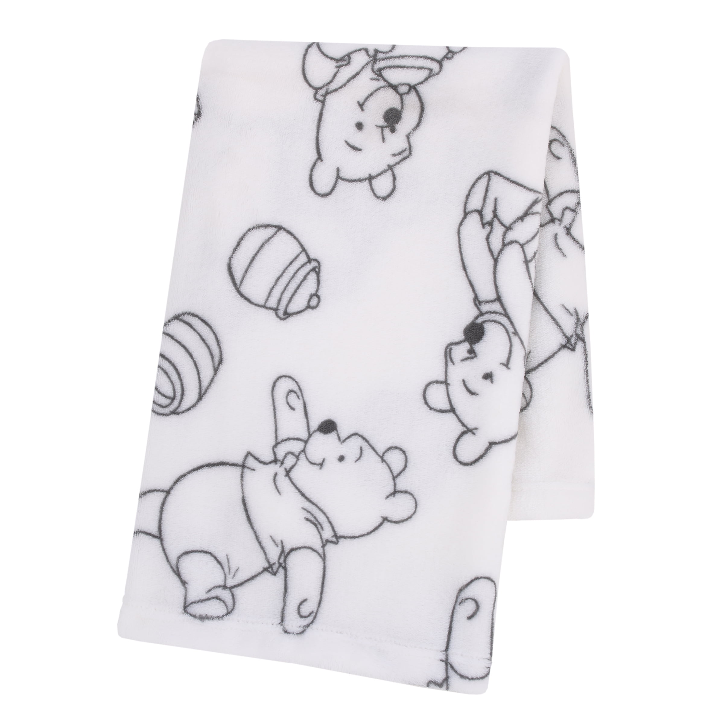 Disney Winnie the Pooh 3-Piece Crib Bedding Set, Gray, Comforter, Fitted Sheet, Blanket, Infant Boy or Girl