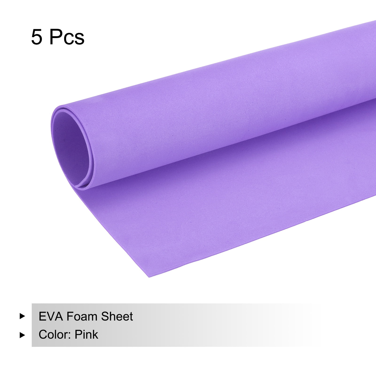 Uxcell EVA Foam Sheets Light Purple 19.7 Inch x 19.7 Inch 2mm Thick Crafts Foam Sheets for Costumes, Arts and Crafts Projects Pack of 5