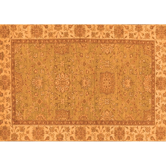 Ahgly Company Indoor Rectangle Oriental Orange Traditional Area Rugs, 4' x 6'