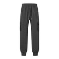 thumbnail image 6 of Admvng Womens Pants Cuffed Hem Drawstring Elastic Waist Casual Full Length Trousers with Pockets, 6 of 8