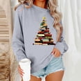 thumbnail image 2 of Lovzfmll Chandail Sans Capuche Imprimé de Noël pour Femmes, Col Rond Coupe Décontractée Gris, 2TG, 2 of 6