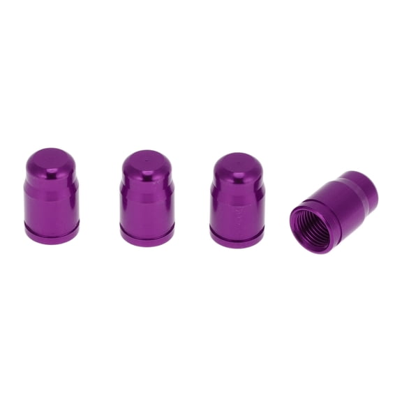 Tire Valve Stem Caps Decorative Purple Polished Surface Tyre Valve Dust Covers 7x16mm Aluminum Alloy 4 Pcs