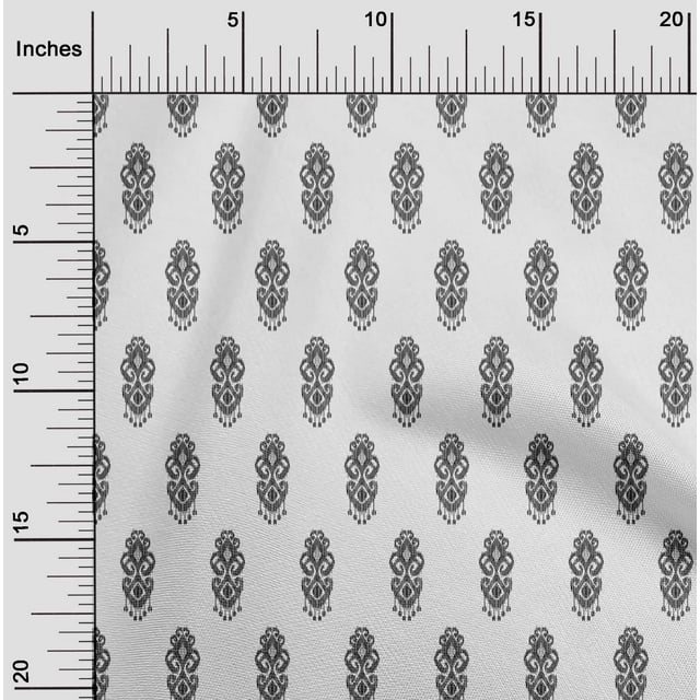 oneOone Silk Tabby Fabric Ethnic Ikat Print Fabric BTY 42 Inch Wide