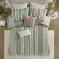 thumbnail image 6 of Bedding Sets 3 Piece Striped Cotton Comforter Set Sage Full/Queen,Bed Sets, 6 of 19