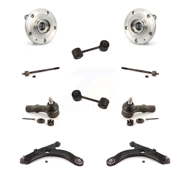 Transit Auto Front Bearing Lower Control Arm with Ball Joint Outer Inner Tie Rod Sway Bar Link Kit (10Pc) for Car 2006 Volkswagen Jetta A4 body code 7th and 8th Digit Of VIN Is "9M" or "1J" K7T-109524