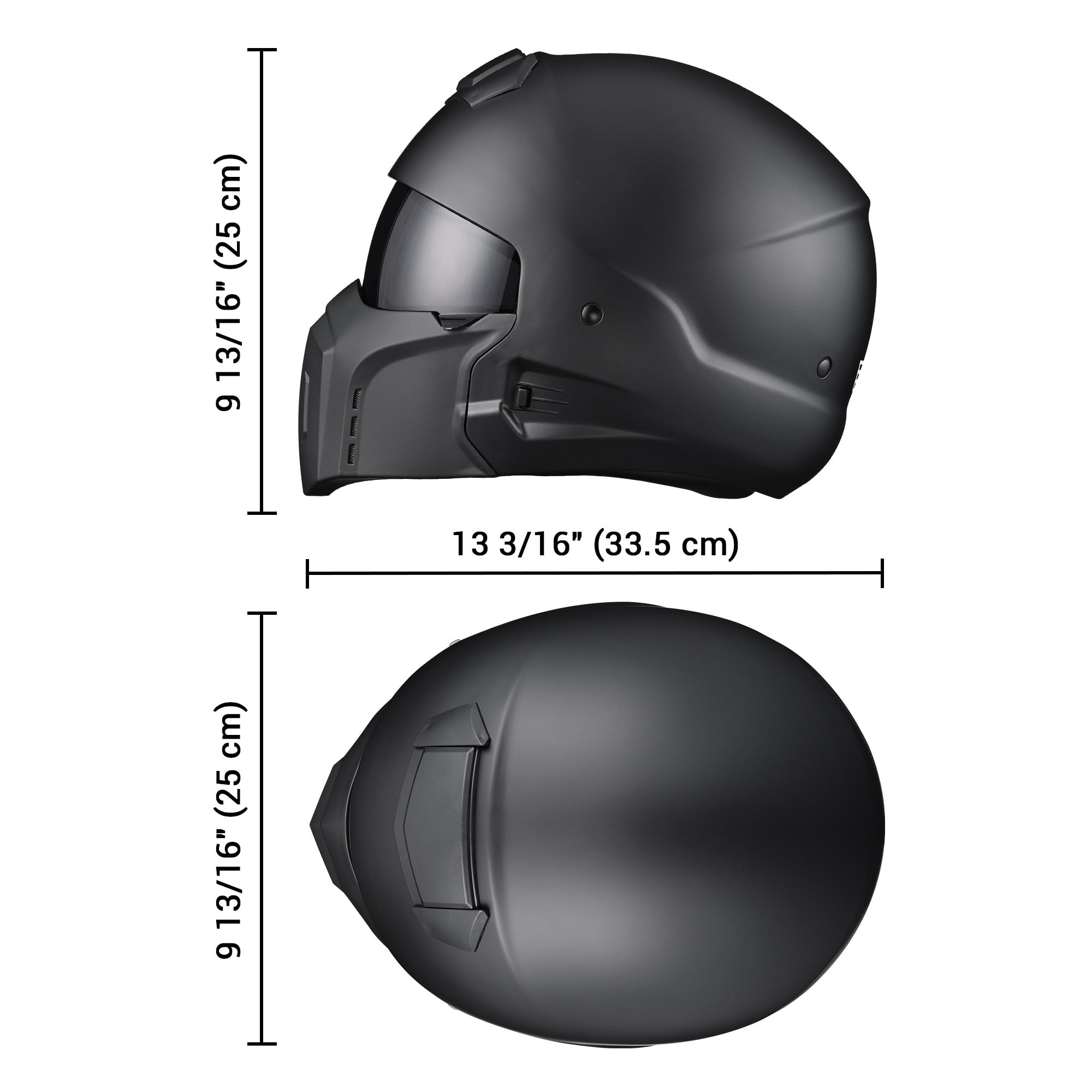 AHR Motorcycle Helmet Open Face w/ Detachable Chin Guard Visor DOT Approved M
