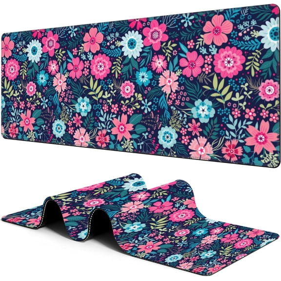 Large  Pad Colorful  Extended Gaming Mousepad  Desk Pad with Non-Slip Base and Stitched Edge Keyboard Pad XL 11.8 x 31.5 Inch  Mat for  Office Desk Decor
