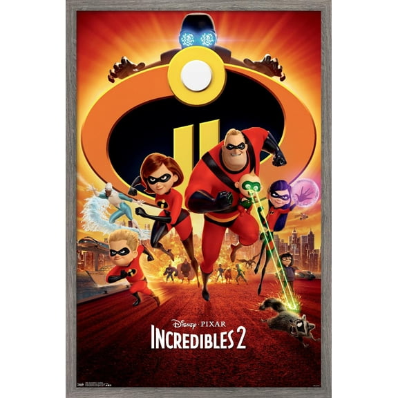 Disney Pixar The Incredibles 2 - One Sheet Wall Poster, 14.725" x 22.375", Framed