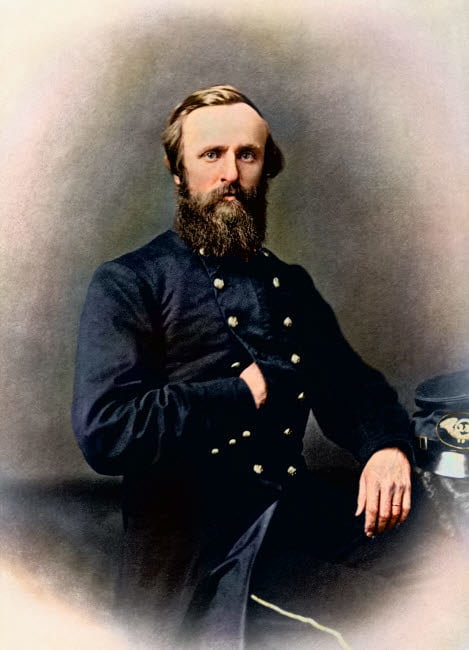 Portrait of Rutherford B Hayes while in service during the American ...