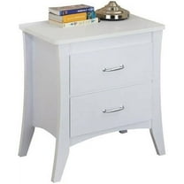 White Wooden 2 Drawer Nightstand