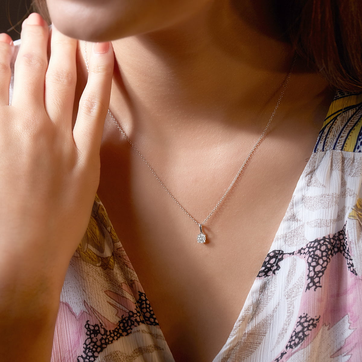1 ct - Tasha Round Diamond Necklace - Two Pearls Shop