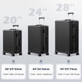thumbnail image 3 of Luggage Aluminium Frame PC ABS Hardshell Suitcase with Spinner Wheels TSA Lock Zipperless Luggage 28 inch Black, 3 of 8