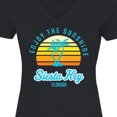 thumbnail image 4 of Inktastic Summer Enjoy the Sunshine Siesta Key Florida in Blue Women's V-Neck T-Shirt, 4 of 5