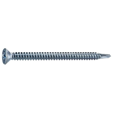 

#12-14 x 3 Zinc Plated Steel Phillips Flat Head Self-Drilling Screws