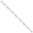 thumbnail image 4 of Auriga Fine Jewelry 925 Sterling Silver Textured Fancy Circle and Oval Link Bracelet 7.5 inch for Women, 4 of 6