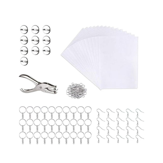 20 piezas Materiales de lámina encogible, con perforación de agujeros, proyecto de manejo de arte, papeles de cine retráctiles para collar, regalos