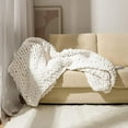thumbnail image 4 of 2 pcs Chunky Knit Chenille Yarn for Hand Knitting Blankets, Super Soft Large Jumbo Blanket Yarn (White), 4 of 5