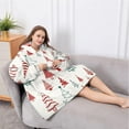 thumbnail image 5 of Oversized Wearable Blanket Hoodie,Multicolor Christmas Tree Pattern Sherpa Blanket Hoodie with Super Pockets,Super Warm Fuzzy Pullover for Women & Men, 5 of 6