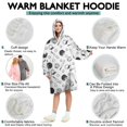 thumbnail image 5 of Black White Baseball Icons Pattern Wearable Oversized Blanket,Wearable Blanket Hoodie for Adults,Cozy Hooded Blankets with Super Pockets,Super Warm Fuzzy Pullover for Women & Men, 5 of 6