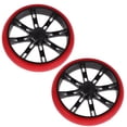 thumbnail image 1 of Luxshiny 2Pcs Red Replacement Wheels for Foldable Utility Cart Grocery Trolley and Walker Use, 1 of 6