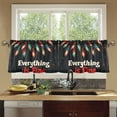 thumbnail image 4 of Yayeee Kitchen Curtains Tier Set of 2 Light Filtering 57"x36" Over Sink Window Panels, Black Christmas Light, 4 of 7