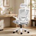 thumbnail image 7 of JaxSteam Ergonomic Office Chair High Back Mesh Desk Chair with Headrest Adjustable Armrest Height,White-Gray, 7 of 7