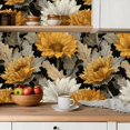 thumbnail image 5 of Peel and Stick Wallpaper Contact Paper Vintage Boho Dark Floral Sunflower Retro Abstract Antique Black Orange Self Adhesive and Removable 23.6in x 118in, 5 of 8