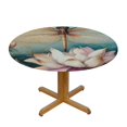 thumbnail image 3 of Patifu Dragonfly Flowers Wings Round Tablecloth Stain-Resistant Washable Indoor Outdoor Table Cover Waterproof Home Decor 31"-35, 3 of 8