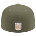 thumbnail image 4 of Men's New Era Light Beige/Olive Minnesota Vikings Two-Tone Color Pack Split Panel 59FIFTY Fitted Hat, 4 of 5