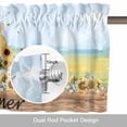 thumbnail image 6 of Gnome Sunflower Valance Curtain for Windows Daisy Hello Summer Brown Wood Grain Farm Rod Pocket Curtain Valances Short Window Treatments Panels for Kitchen Bathroom Laundry Room Basement 56 x 16 Inch, 6 of 9