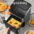 thumbnail image 4 of Air Fryer, Small Digital 3 Qt Airfryer Space Saving Compact, Bake, Reheat, Roasts for Quick Easy Meals, Mini Compact & Quiet, Nonstick & Dishwasher Safe Basket (Black) (Black), 4 of 7