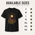 thumbnail image 5 of Celestial Moon Floral Graphic T-Shirt, Unisex Classic Fit Boho Tee, 5 of 9