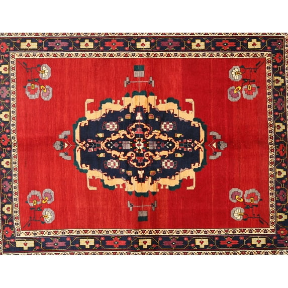 Ahgly Company Machine Washable Indoor Rectangle Traditional Brown Area Rugs, 7' x 10'