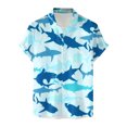 thumbnail image 1 of Camisas Para Hombre Manga Larga Hombres manga corta primavera verano casual impreso camisas top blusa camisas (Blue, S), 1 of 4
