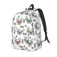 thumbnail image 1 of Disketp Cute French Bulldog print Canvas Backpack Lightweight Travel Daypack Student Rucksack Laptop Backpack-Medium, 1 of 5