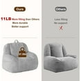 thumbnail image 5 of Giant Faux Fur Bean Bag Chair for Adults – Oversized 39" x 39" x 29" Lazy Sofa Floor Couch with High-Density Foam Filling, Grey, 5 of 7