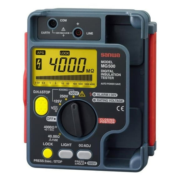 Sanwa MG500 Digital Insulation Tester with Dustproof and Splashproof IP54 Design