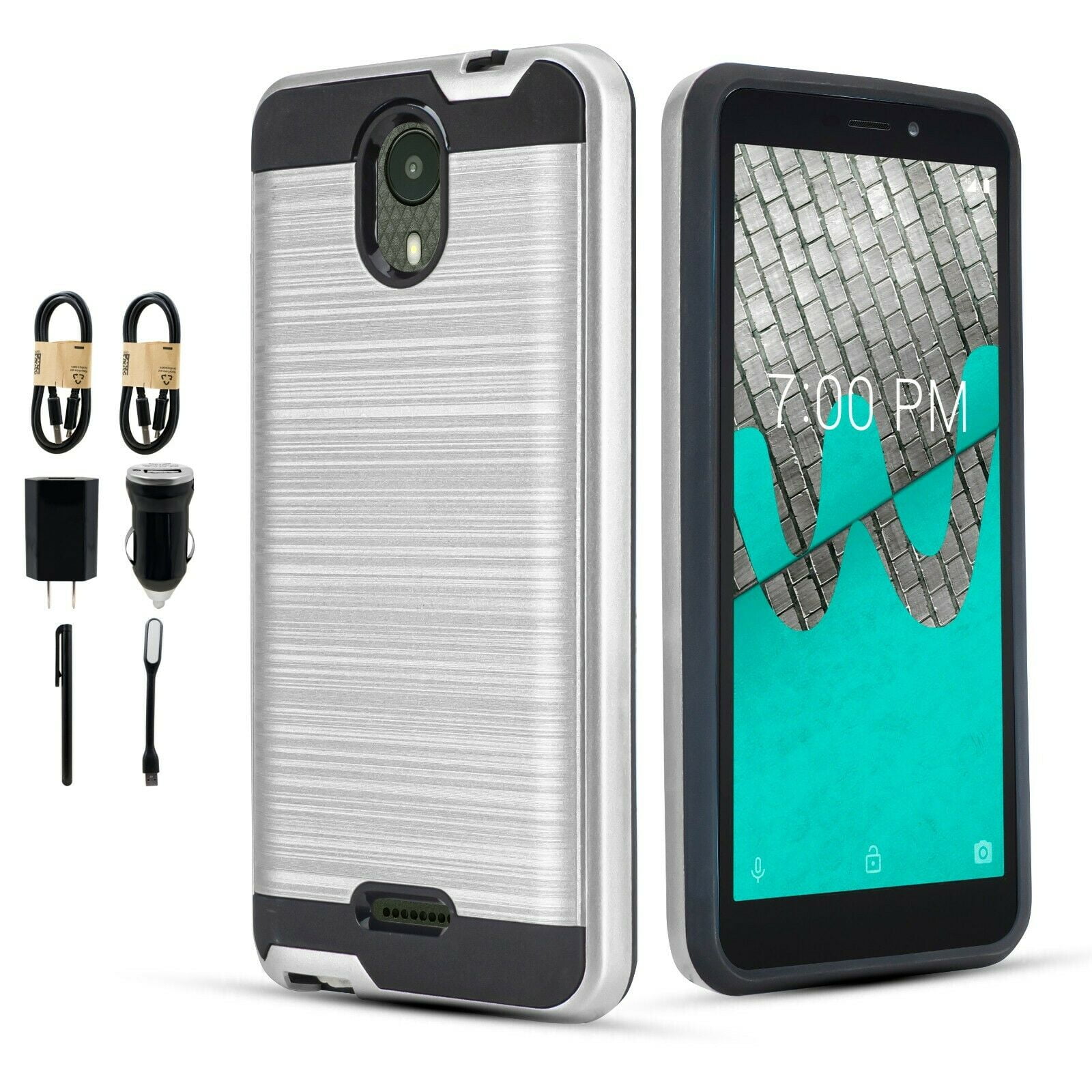 Value Pack and Case for AT&T Radiant Core / Cricket Icon / BLU Wiko