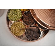 7.5 Inch Dia Handcrafted Indian Spice Box (Copper)