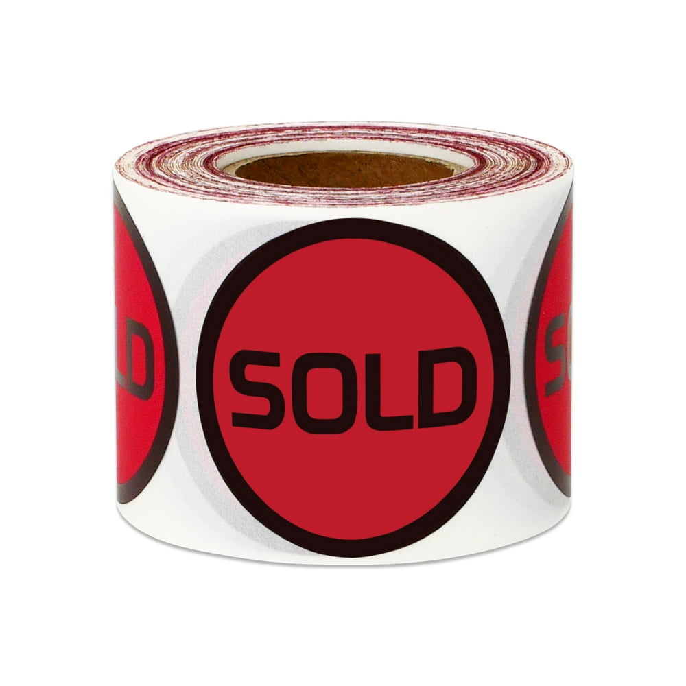 1.5" Round Sold Stickers Labels for Retail Pricing, Sales or Yard Sales