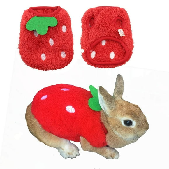 ANIAC Bunny Clothes for Rabbits Warm Kitten Vest Fleece XXXS Dog Shirt Cozy T-Shirt for Bunny Guinea Pig Ferret Puppy Mini Dog and Small Animals (2S(Chest Girth 10.6"))