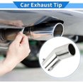 thumbnail image 2 of 1 Pc Curved Exhaust Tip 1.1" - 2.4" Inlet 2.5" Outlet 7.1" Length Tailpipe Universal Car Bolt on Stainless Steel Silver Tone Rear, 2 of 8