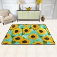 thumbnail image 2 of SKYSONIC 36x24in Yellow Sunflowers Area Rug, Blue Watercolor Summer Floor Carpet for Indoor Living Dining Room Bedroom, 2 of 7