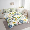 thumbnail image 3 of Manfei 7-Piece Queen Bedding Set Cute Flowers Pink Flamingo Monstera Leaf Decor For Girls, 3 of 8