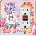 thumbnail image 1 of Metal Light Switch Wall Plate Outlet Cover (Sleepy Teddy Bear Lovers Colorful - Single Toggle Single Rocker), 1 of 2