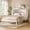 White, variant on Queen Murphy Bed Cabinet, Space-Saving Wall Bed with Wooden Doors and Faux Drawers, Foldable Hidden Bed with Storage Shelf for Guest Room Apartment Office, White
