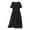 Black, variant on Nmnitkp Summer Dresses for Women 2025,Womens Dresses Cotton And Linen Lightweight Short Sleeved Round Neck Elastic Waist Large Mid Length Dress