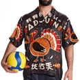 thumbnail image 4 of Thanksgiving Font Men's Casual Button Down Short Sleeve Printed Summer Beach Shirts, 4 of 6