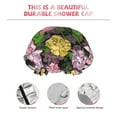 thumbnail image 3 of KLL Colorful Roses Pattern Shower Cap & Bath Cap for Women,Reversible Oversized Waterproof Shower Caps for all Hair Lengths,Elastic Reusable Bathing Hair Cap, 3 of 6