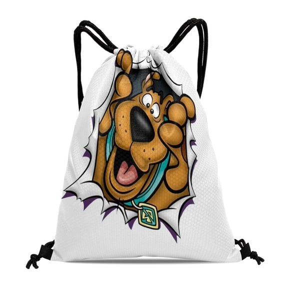 GYLJY25 Scooby Party Favor Drawstring Backpack Tote Bag 11.8"x15.7" Machine Washable Reusable for Adults